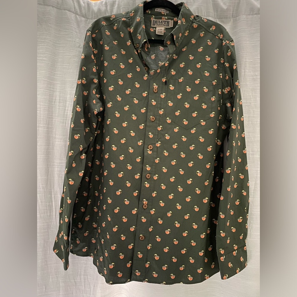 Men’s button down Moscow mule Duluth untucked slim fit button down size L tall